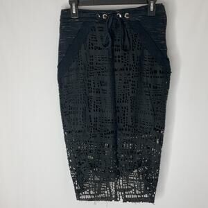 John John black black lace skirt